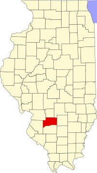 Map of Ilinois highlighting Clinton County