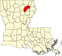 Map of Louisiana highlighting Richland Parish