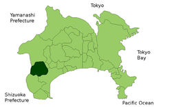 Vị trí của Minamiashigara ở Kanagawa