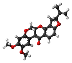 Rotenone, modello ad asta e sfera