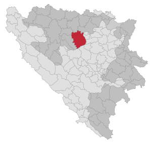 Lage der Gemeinde Teslić in Bosnien und Herzegowina (anklickbare Karte)