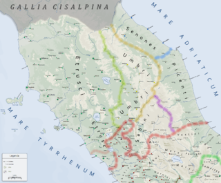 Les peuples du centre de l'Italie au tout début du IIIe siècle av. J.-C.