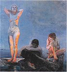 The Blue Hour (1890), óleo sobre tela, 191,5 × 176 cm. (75,3 × 69,2 pol.), Museum der bildenden Künste, Leipzig, Alemanha.