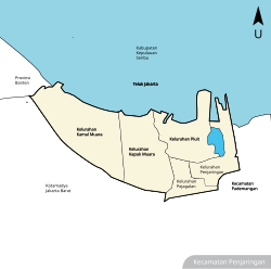 Peta Kecamatan Penjaringan dengan kelurahannya