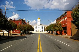 Mainstreet en gerechtsgebouw van Pine Bluff