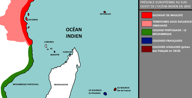 Sud-Ouest de l'Océan Indien en 1850