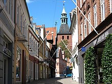 Kattesundet-Straße, im Hintergrund Vor Frue Kirke