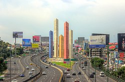 Torres de Satélite sculpture in Ciudad Satélite, a neighborhood in Naucalpan