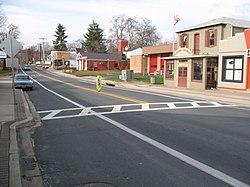 Kota Tua Bowie, dilihat dari persimpangan Maryland Route 564 dan Chapel Avenue pada Januari 2008