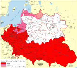 Corona del Regno di Polonia - Localizzazione