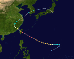 颱風瓊安的路徑圖