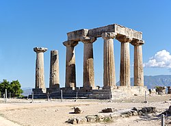 Apollon Tempel im antike Korinth