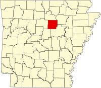 Map of Arkansas highlighting Cleburne County