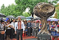 На відкритті пам'ятника жертвам депортації 1944-1946 років (Тернопіль, 24 серпня 2014)