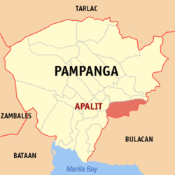 Mapa han Pampanga nga nagpapakita kon hain nahamutang an Apalit