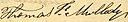 Signature of Thomas F. Mulledy on the articles of agreement for the 1838 slave sale