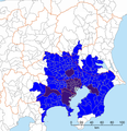 關東都市圈，據總務省統計局（日语：統計局）定義