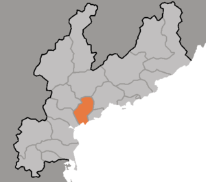 Localização de Hamhung na província de Hamgyong Sul.