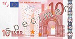 Face recto d'un billet de 10 euros.