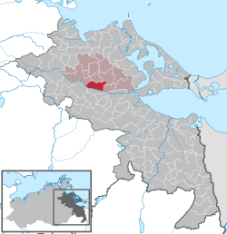 Elhelyezkedése Mecklenburg-Elő-Pomeránia térképén