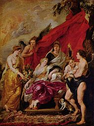 De geboorte van de dauphin Lodewijk XIII (1622-'25), Louvre te Parijs
