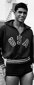 Bill Woolsey vid simtävlingarna under OS i Helsingfors 1952.