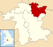 Bromsgrove shown within Worcestershire