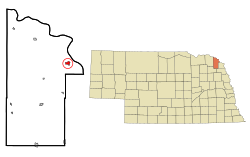 Location within Dixon County (left) and Nebraska (right)