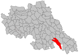 Location in Iași County