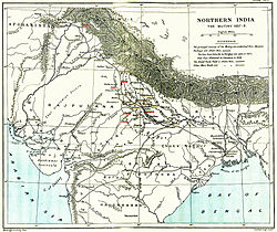 A 1912 map showing the centres of the rebellion