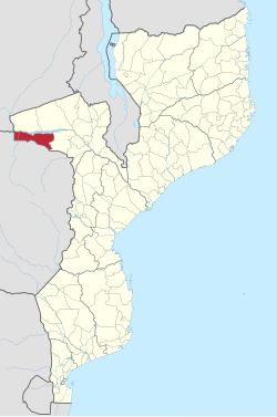 Magoé District on the map of Mozambique