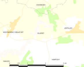 Poziția localității Villeret