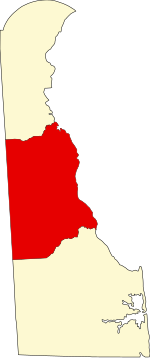 Map of Delaware highlighting Kent County