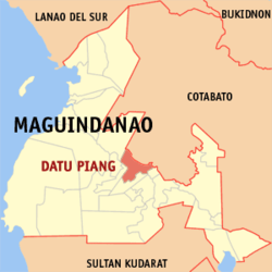 Mapa de Maguindánao del Sur con Datu Piang resaltado