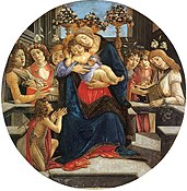 Botticelli: Vergine e il Bambino con sei Angeli e San Giovanni Battista (1488/90)