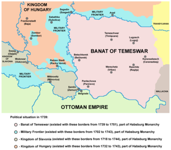 Die österreichisch-osmanische Grenze nach dem Frieden von Belgrad