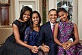 میشل اوباما به همراه خانواده‌اش