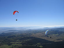 Glisparaŝutistoj sur Puy de Dôme