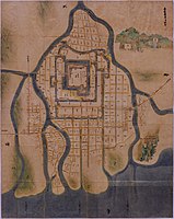 17世紀的廣島城及城下町地圖