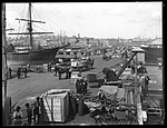 Looking south towards Queen Street showing general activity on Queen Street Wharf, taken 8 February 1904.