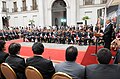 Ceremonia en la Moneda con los 33 mineros.