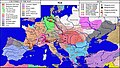 First Bulgarian Empire (681–1018 AD) and Byzantine Empire (286/395–1453 AD) in 924 AD.