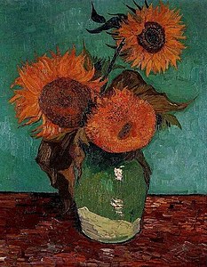 Vase with Three Sunflowers (Arles, August 1888) Private collection