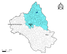 Soulages-Bonneval dans l'arrondissement de Rodez en 2020.