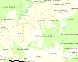 Mapa obce Montigny-les-Monts