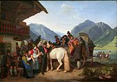 Leonhardsfest in Fischhausen Gemälde von P. von Hess, 1825