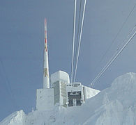 L'arrivée du téléphérique et l'émetteur du Säntis