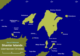 Kaart van Sjantar-eilanden