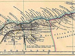 Map of the historic Warsangali Sultanate circa, 1857