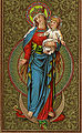 Madonna, Chromolithographie mit Golddruck 1895, Format 5,5 × 9 cm